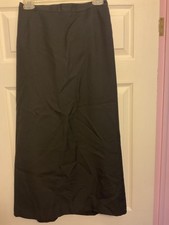 Classy Vintage Straight Black Maxi Skirt Size 22 Back Zip  Back Kick Pleat NWT
