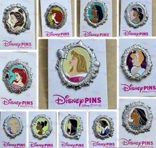 Disney Parks Princess Cameo Portrait Silver Frame OE Pin