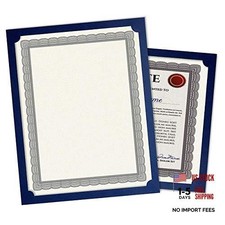 Plain Certificate Holders - Pack of 25, Linen Cover 80 lb. Set of 25 Blue