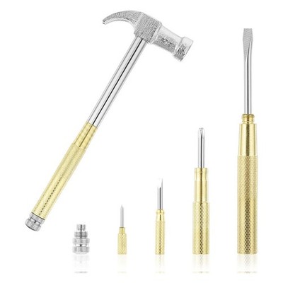 -Hammer 6 in 1 Kleiner Hammer Messinghammer Schraubendreher mit Schraubendr7679