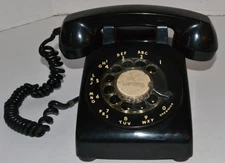 VINTAGE Bell System Western Electric Black Rotary Dial Desk Telephone 500 PROP