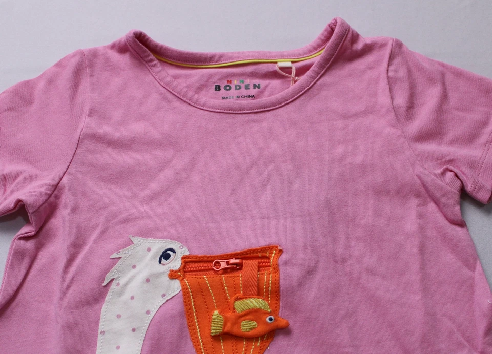 Boden Girl's Zip Detail Cotton Tunic CD4 Vintage Mauve Pelican Size 4-5Y NWT - Image 2 of 4