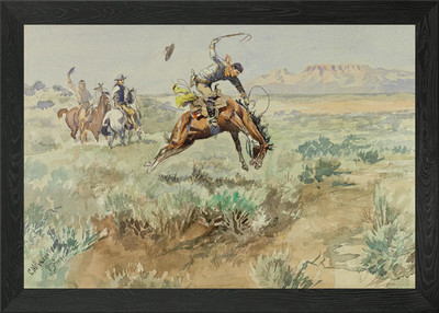 Bronco Busting gerahmtes Wandbild Poster Leinwanddruck Bild