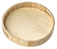 Vbs Tablett, Rund, Rohholz/Sperrholz, Ø Ca. 34 Cm, H Ca. 5 Cm