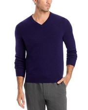 The Men's Store at Bloomingdale's Cashmere V-Neck Sweater Purple Size XXL 0604