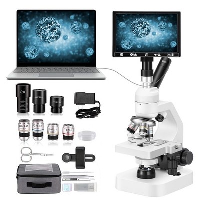 The 7-inch display biological laboratory microscope is used for bacterial chemis
