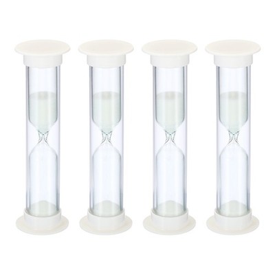 3 Minuten Sand Timer, 4 Stück sandige Uhr Countdown Weißglas