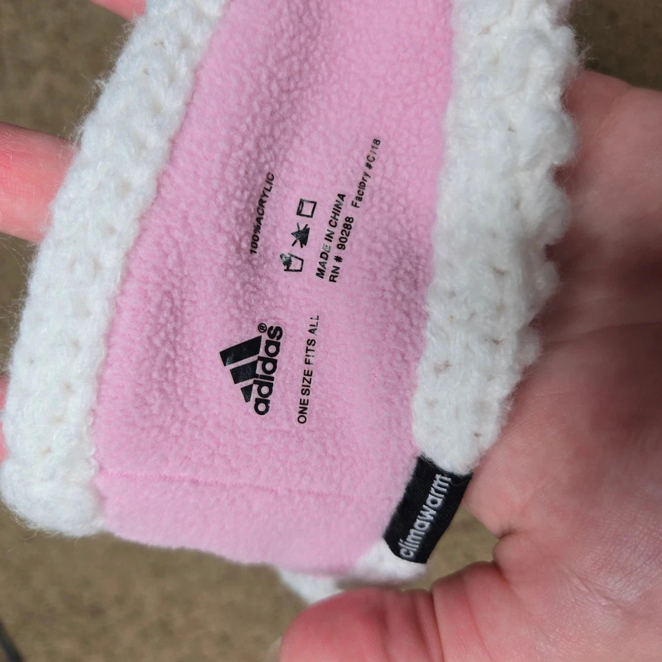 Diadema tejida para mujer ADIDAS blanca y rosa Foto 3 de 4
