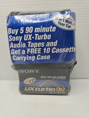 Sony UX Turbo 90 Type II High Bias Blank Cassette Tapes Lot of 5 + SONY CASE