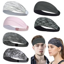 Mens Women Sweat Sweatband Headband Yoga Gym Running Stretch Sports Head Band