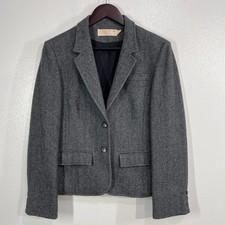 Vintage 70s 80s Pendleton Women Gray Herringbone Wool Blazer Jacket Size 10 USA