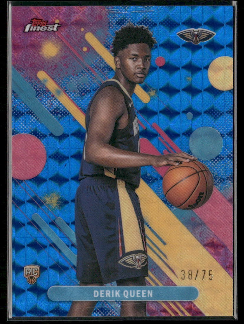 2025-26 Topps Finest - Derik Queen #13 Blue Geometric Refractor /75 (RC)