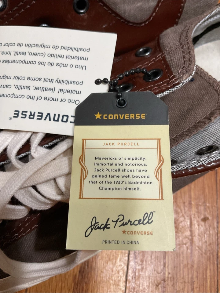 Zapatos Converse Jack Purcell Ox Para Hombres Raros De Colección Talla 10 MARRÓN CHAROL Foto 3 de 4