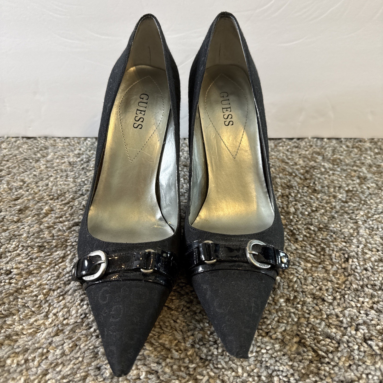 Guess Women’s Pointed Toe Textured Heels 3.5” Black Size 7.5
