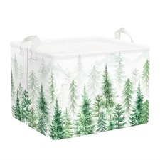 Christmas Tree Kid Storage Basket Baby Gift Toy Box Forest Pine Fir Collapsib...