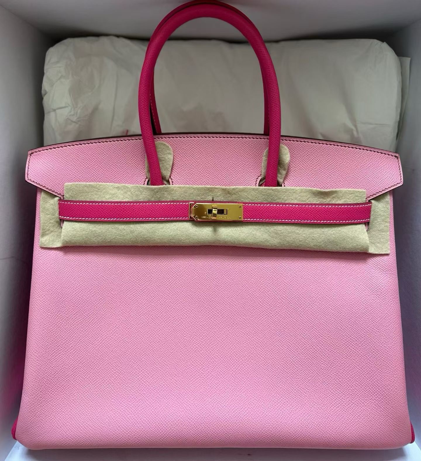 Hermes Birkin35 5P and E5 Epsom SHW Square P Stamp