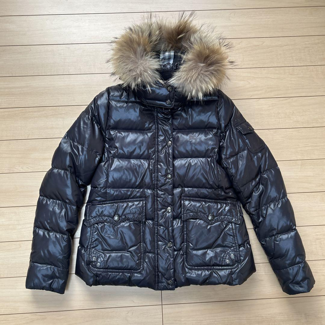 BURBERRY BLUE LABEL fur down jacket black M 38 | eBay BURBERRY BLUE LABEL fur down jacket black M 38 | eBay