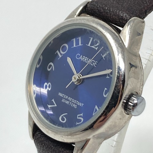 Reloj Carriage by Timex Mujer 22mm Tono Plateado Esfera Azul 30M WR Batería Nueva 2012 - Imagen 4 de 20