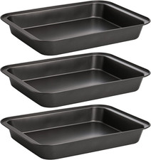3 Pack Rectangle Baking Pan, 13 X 9 Inch | Non-Stick Cake Pans
