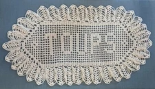 Toups Name Crochet Doily