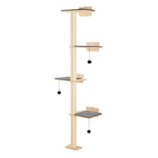 4 Tiers Cat Tree, Cat Wall Furniture Set with 4 Jumping Boards, Wall-Mounted Cat