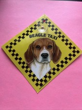 Auto Attitudes   BEAGLE TAXI   Dog Sign  car/truck 