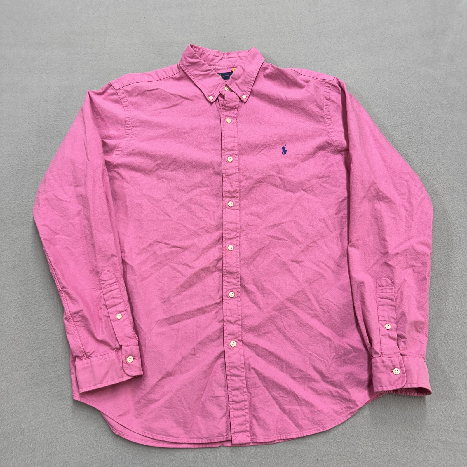 Ralph Lauren Shirt Mens XL Pink Pony Logo Classic Fit Button Down Long Sleeve