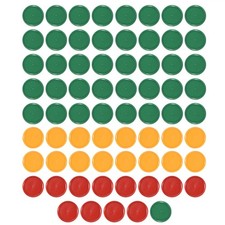 2X(Rot Gelb Grün Runde Form Poker Chips Spiel Requisiten 69 Stück O5K5)4305