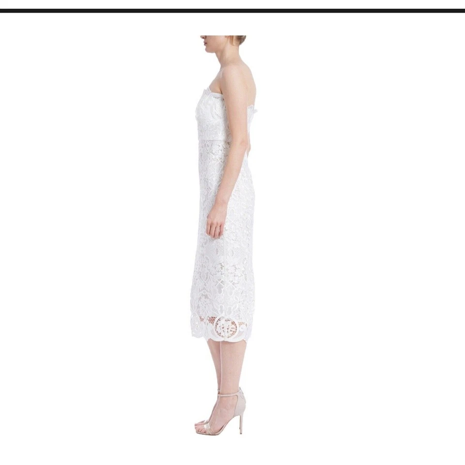 Badgley Mischka - Strapless Guipure Lace Midi Dress - Size 0, New With Tags - Image 2 of 4