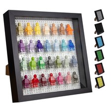 Black Wooden Minifigure Display Case - Memorabilia Display Case for Figures -...