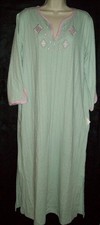 NWT STAN HERMAN 50" ZIP FRONT LONG ROBE SEERSUCKER KNIT PUTY GREEN/PINK 556600 M