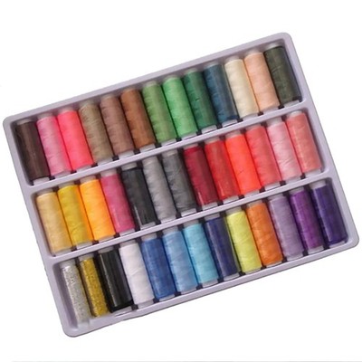 39Pcs Colored Sewing Thread Set Random Colors Polyester Spool Sewing Thread New