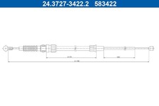 ATE 24.3727-3422.2 Bremsseil für AUDI SEAT VW
