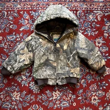 Blue Mountain Real Tree Jacket Toddler Size 2T Hooded Quilt Lined Full Zip Camo