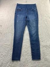 Jag Jeans Pants Womens 4 Blue High Rise Skinny Stretch Pull On Distressed Denim