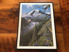 Signed Print Wildlife Artist Ed Newbold “A Branch with A View” Seattle Framed