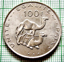 DJIBOUTI 2013 100 FRANCS, DROMEDARY CAMELS AUNC km# 26 yes we combine postage