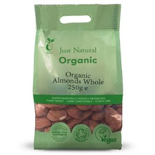 Just Natural Organic Organic Almonds Whole 250g - 4 Pack