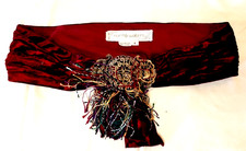 Norma Walters Cumberbund Velvet Belt Size 4 w Metal Ornate Buckle  Tassel VTG