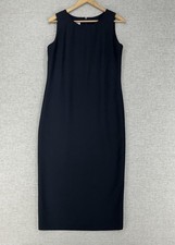 Leslie Fay Dress Womens 8P Black Sleeveless Sheath Knee Length Capsule Wardrobe