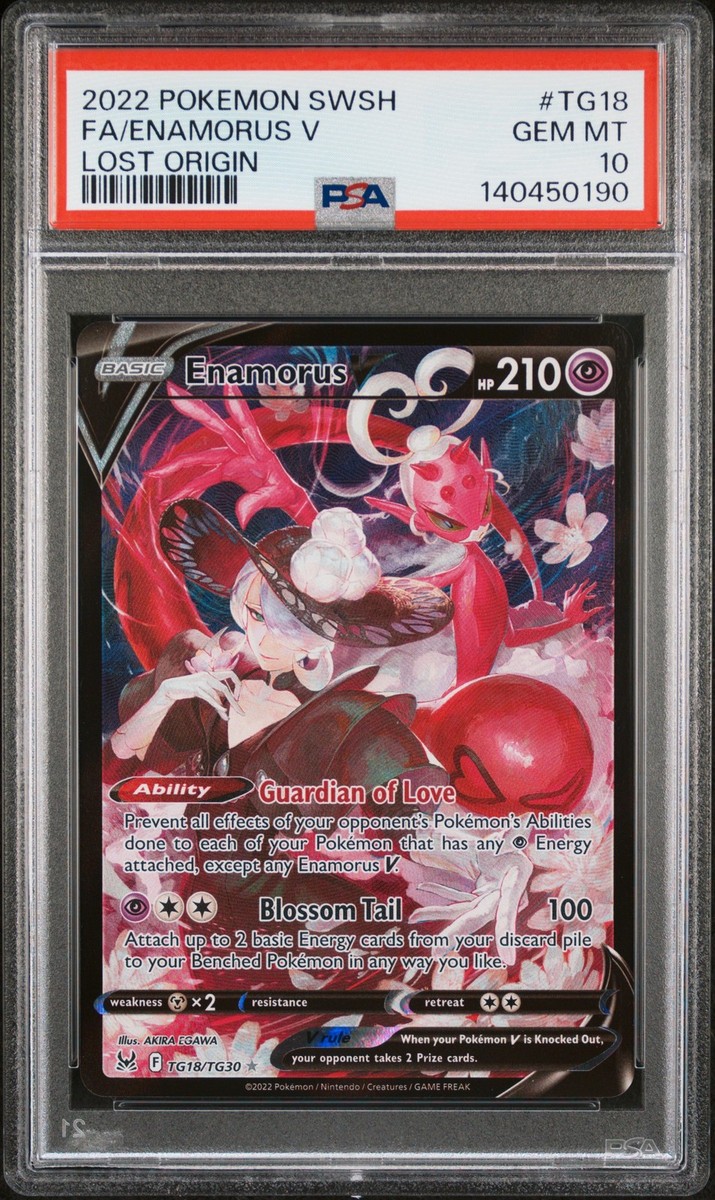 PSA 10 Enamorus V #TG18 2022 Pokemon Sword & Shield Lost Origin