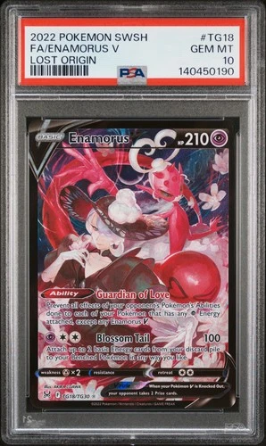 PSA 10 Enamorus V #TG18 2022 Pokemon Sword & Shield Lost Origin 140450190