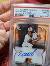 Samuel Basallo 2023 1st Bowman Chrome Prospect Autographs #CPA-SB PSA 10 Orioles