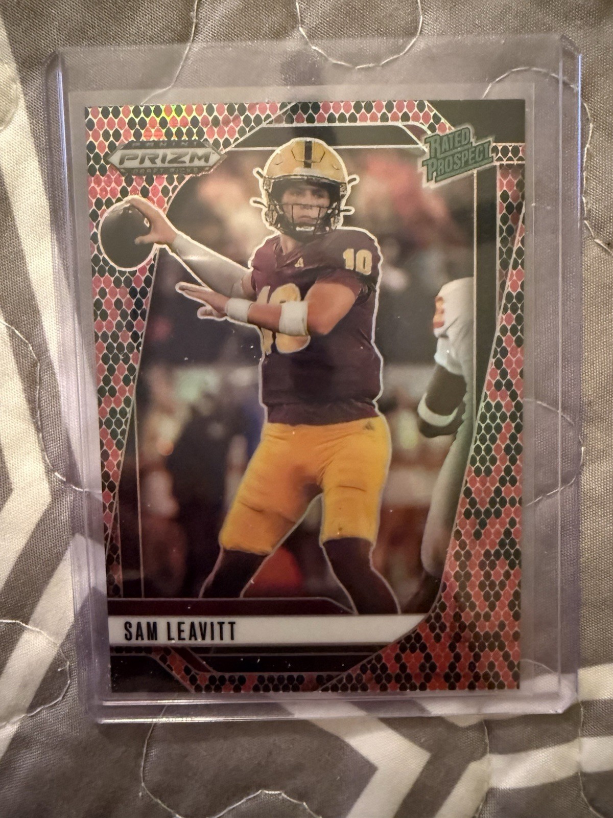 2025 Panini Prizm Draft Picks #6 Sam Leavitt Prizms Snakeskin