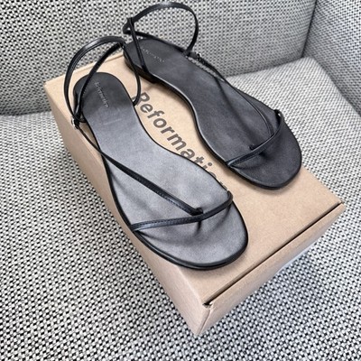 reformation Pina flat sandal leather womens Size 9 Retail $198