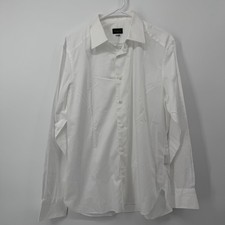 Ermenegildo Zegna 100Fili White Dress Shirt Mens Medium Tailored Fit Cotton