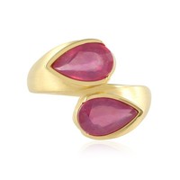Cavill Madagaskar Saphir Ring 4,05Ct Sterlingsilber Vergoldet Damen- Echtschmuck