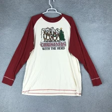 Lazy One Christmas With The Herd Shirt Mens 2XL Long Sleeve Reindeer Graphic Tee