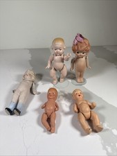 5 VTG. Porcelain Dolls Some Marked Other Unmarked See Pictures