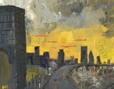 Daniel Nichols - Contemporary Oil, Croydon Flyover